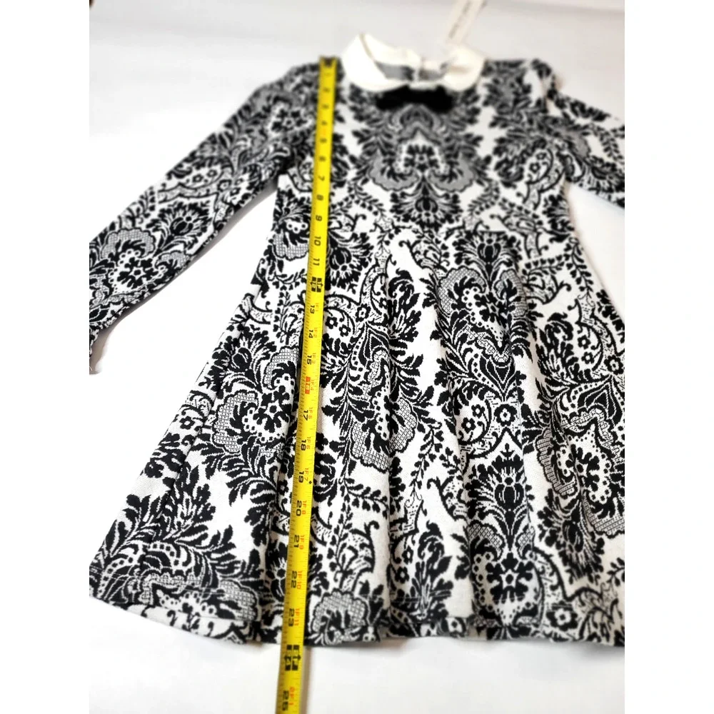 NEW Janie and Jack Girls Small Dress 100% Cotton Sweater Knit Long Sleeve Bow‎